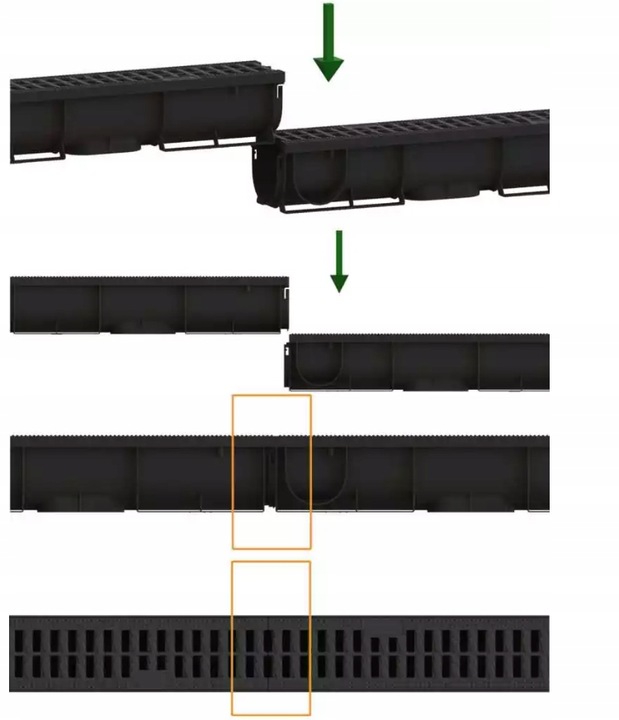 Korytko ruszt PP A15 90(H)x90x1000 mm odwodnienie liniowe SP