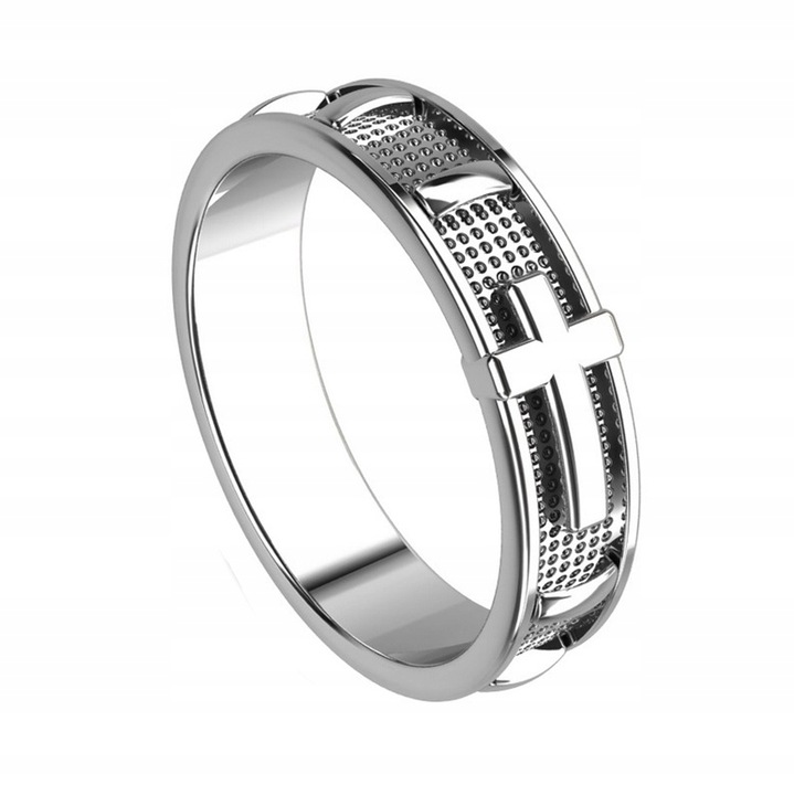 Obrączka RÓŻANIEC Na Palec Srebro pr. 925 Pierścionek Rodowany | r. 27