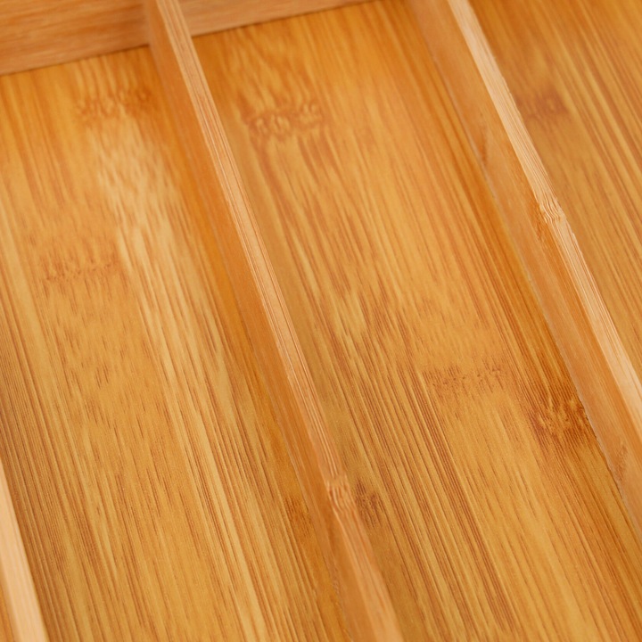 WKŁAD DO SZUFLADY na sztućce bambusowy rozsuwany regulowany organizer 52x43