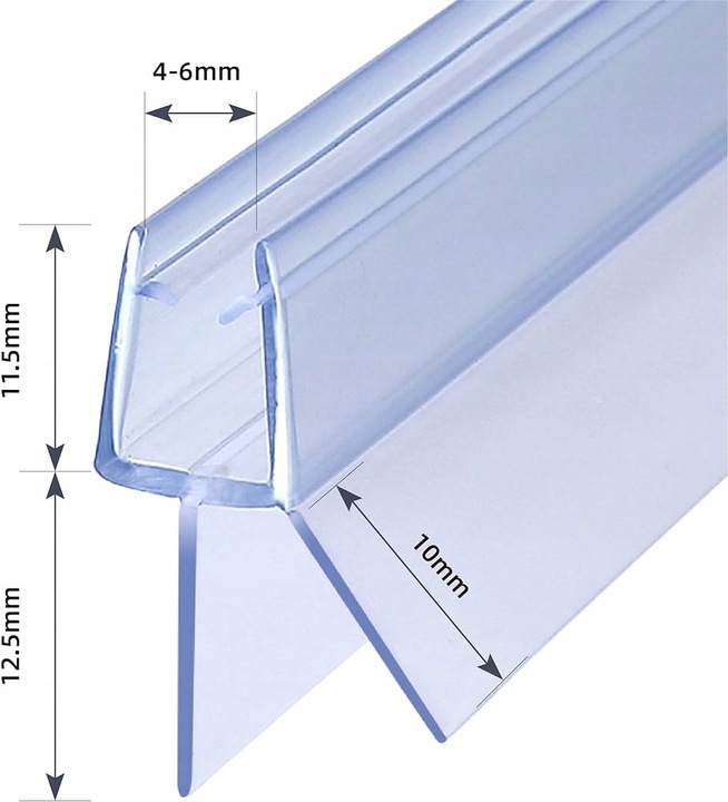 USZCZELKA DOLNA KABINY PRYSZNICOWYCH DRZWI 4/5/6 MM 100 CM