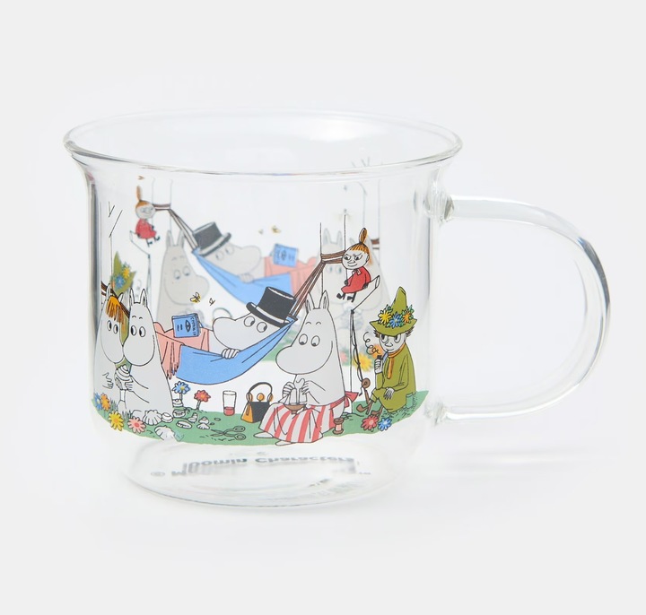 Kubek muminki przezroczysty szklany 300 ml kolorowy kubeczek