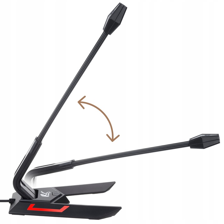Mikrofon gamingowy do komputera USB LED streaming NanoRS RS710 regulowany