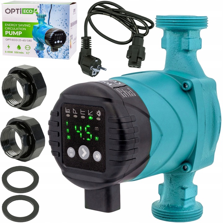 POMPA OBIEGOWA 25-60 180 CYRKULACYJNA DO PIECA CO KOTŁA ENERGOOSZCZĘDNA LCD