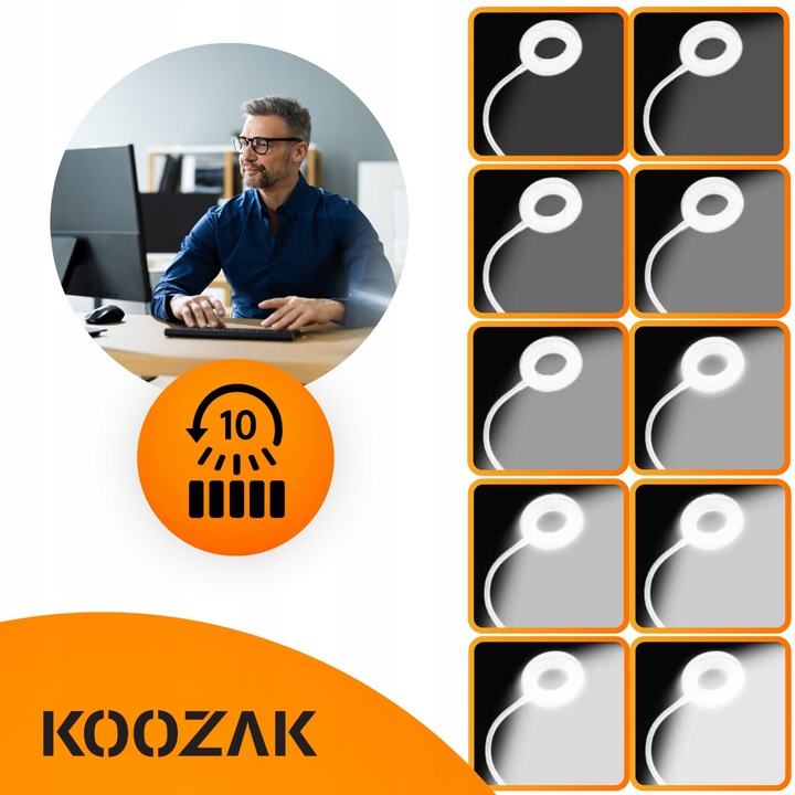 Lampka biurkowa led na biurko dla dzieci z klipsem biała do czytania