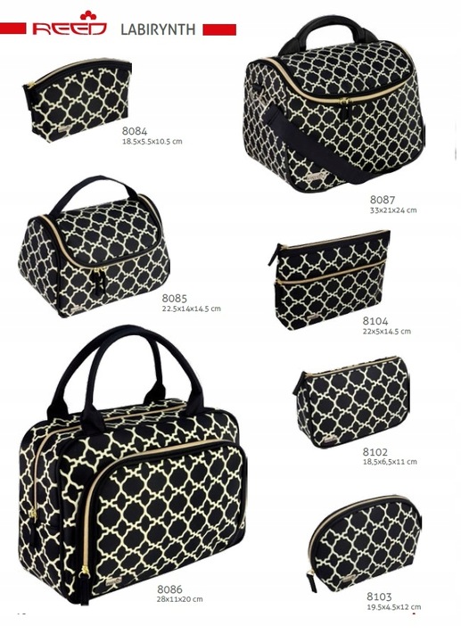Kosmetyczka damska kuferek organizer torebka REED seria LABIRYNTH