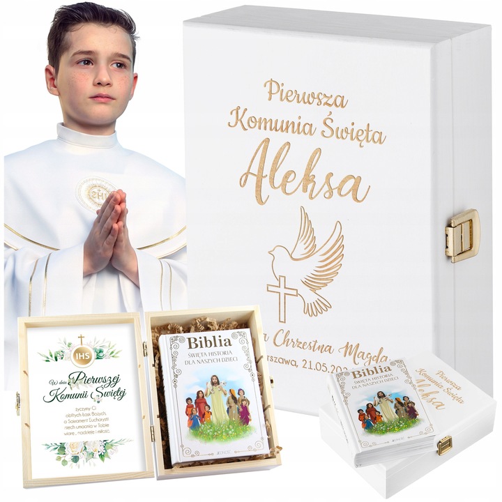 BIBLIA NA KOMUNIĘ PAMIĄTKA PIERWSZEJ KOMUNII ŚWIĘTEJ PREZENT NA KOMUNIĘ