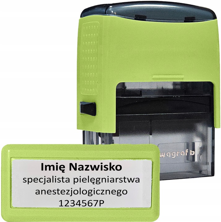 WAGRAF B2 - Pieczątka do 4 wersów - 12 kolorów obudowy do wyboru - IMIENNA