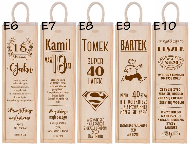 PODZIĘKOWANIA DLA RODZICÓW ŚWIADKÓW CHRZESTNYCH ŚLUB SKRZYNKA NA WINO