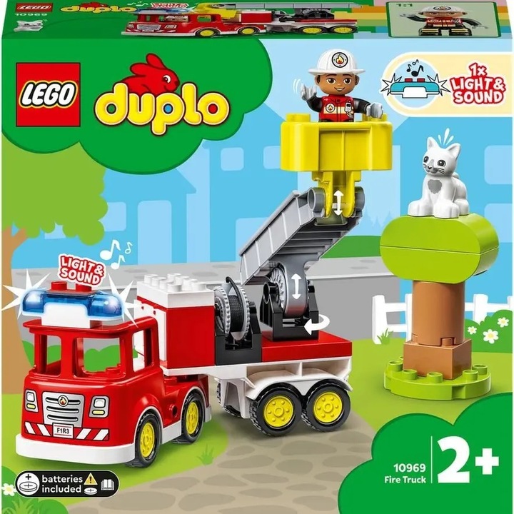 LEGO Duplo Straż pożarna Samochód Wóz strażacki 10969 Duże Klocki dla 2 3 4