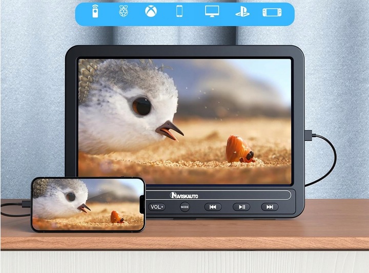 PRZENOŚNE DVD SAMOCHODOWE 2 ODTWARZACZE BN1205B USB SD 10,5" AKU