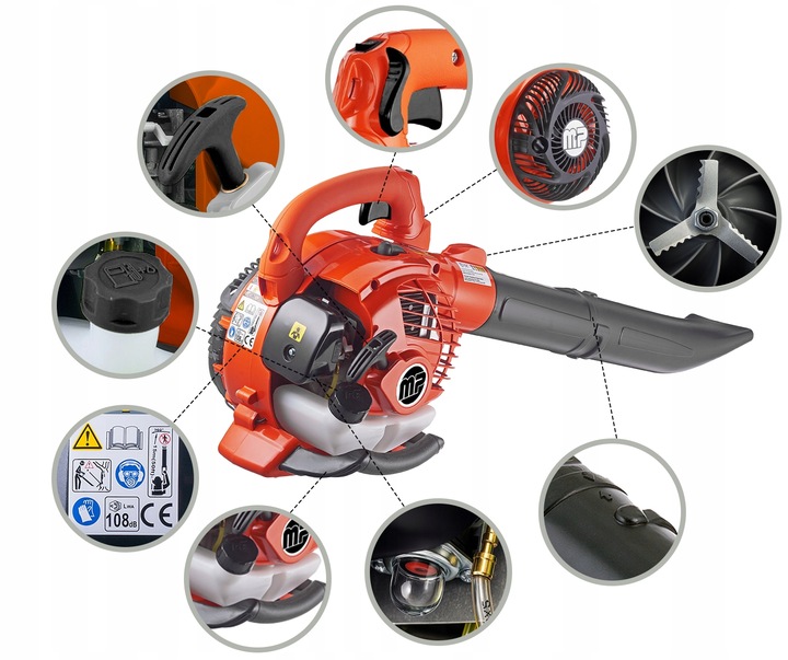 DMUCHAWA SPALINOWA OGRODOWA ODKURZACZ z ROZDRABNIACZEM LIŚCI + OLEJ