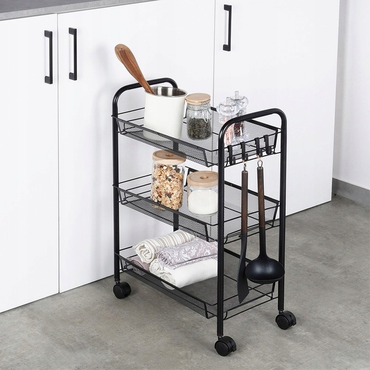 Wózek NA KÓŁKACH mobilny regał kuchenny łazienkowy 3 poziomowy szafka