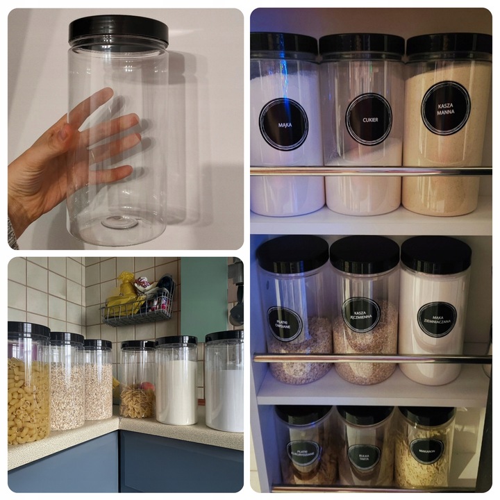 Pojemniki Kuchenne 1.5L 12 szt. – Słoiki PET na Żywność Makaron Przyprawy