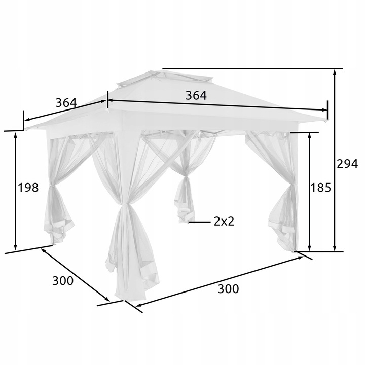 Pawilon składany Carabobo 3,64x3,64x2,94m