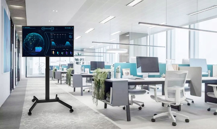 Podłogowy Mobilny Stojak TV pod Telewizor Uniwersalny Regulowany