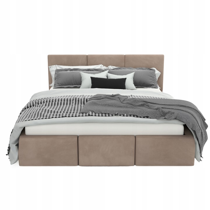 ŁÓŻKO TAPICEROWANE DO SYPIALNI 160x200 ŁÓŻKO PODWÓJNE Z POJEMNIKIEM