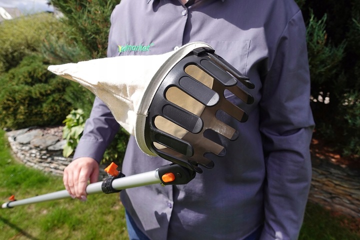 Zbierak do owoców teleskopowy trzonek koszt z tkaniny 3,75m