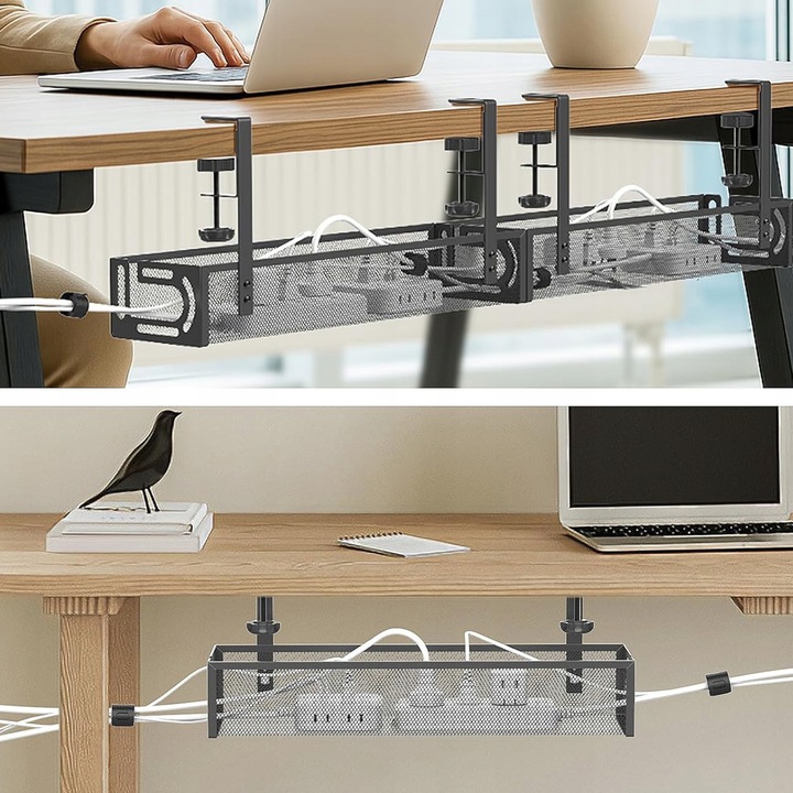 PÓŁKA NA KABLE POD BIURKO BLAT ORGANIZER MASKOWNICA DO KABLI UCHWYT 40