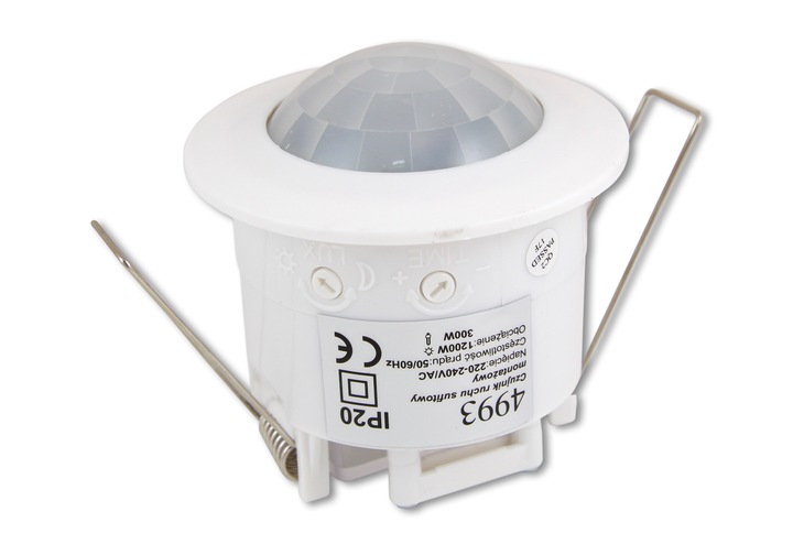 CZUJNIK RUCHU ZMIERZCHU natynkowy LED sufitowy PIR