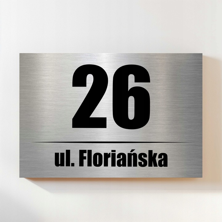 Tabliczka adresowa z numerem domu Tablica NIERDZEWNA Numer na dom 32x21 UV