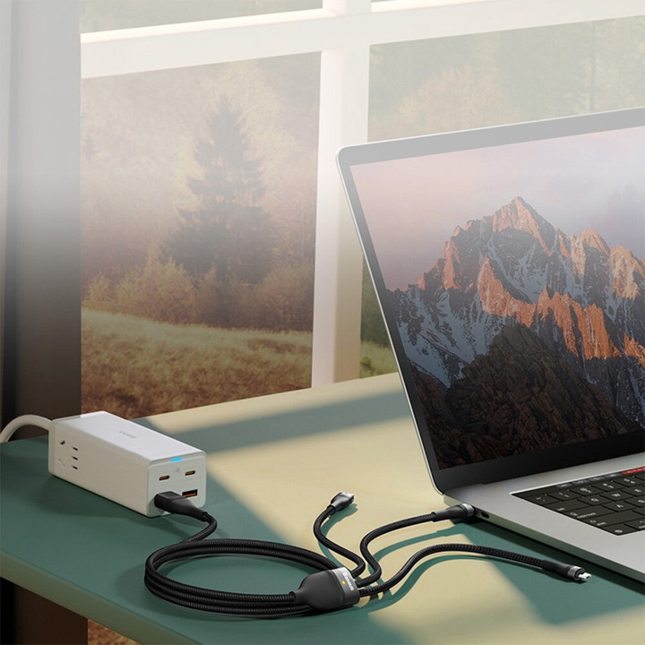 Kabel USB-USB Typ C - Micro USB-USB Typ-C-Lightning BASEUS 3w1 100W 1.2 m