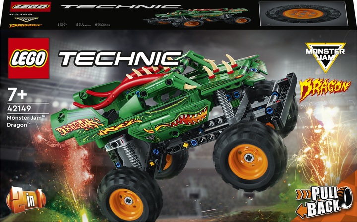 LEGO Technic Monster Jam Dragon Napęd PullBack 2w1