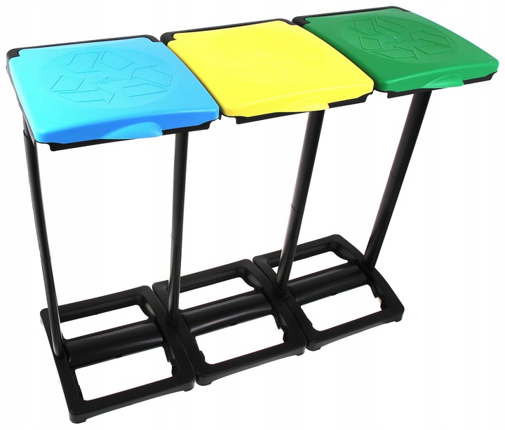 Stojak worki Segregacji Kosz Śmieci 3 Stanowiska