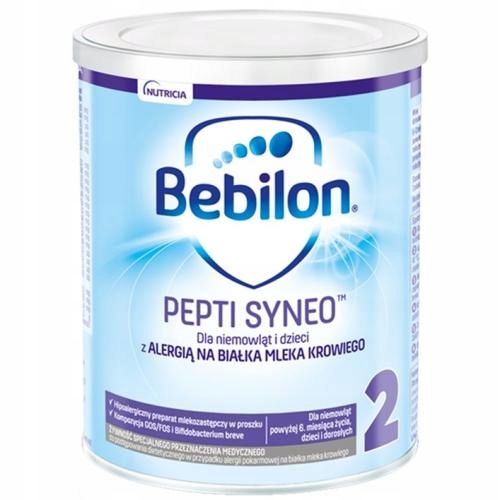 BEBILON PEPTI SYNEO 2 MLEKO 400g DLA DZIECI Z ALERGIĄ NA BIAŁKA MLEKA