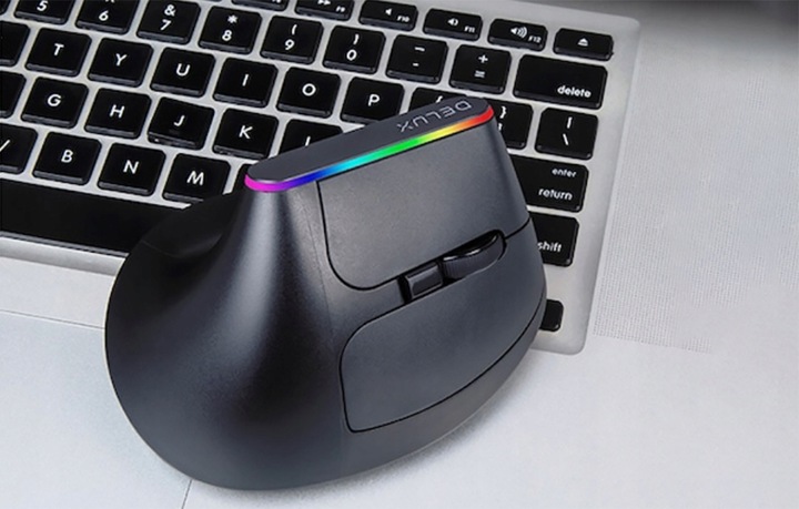 Bezprzewodowa Mysz Pionowa Delux M618db Bluetooth 2.4g 4000dpi Rgb