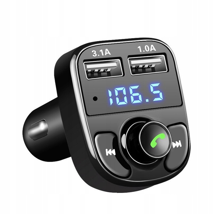 TRANSMITER BLUETOOTH FM MP3 SD ŁADOWARKA 2xUSB
