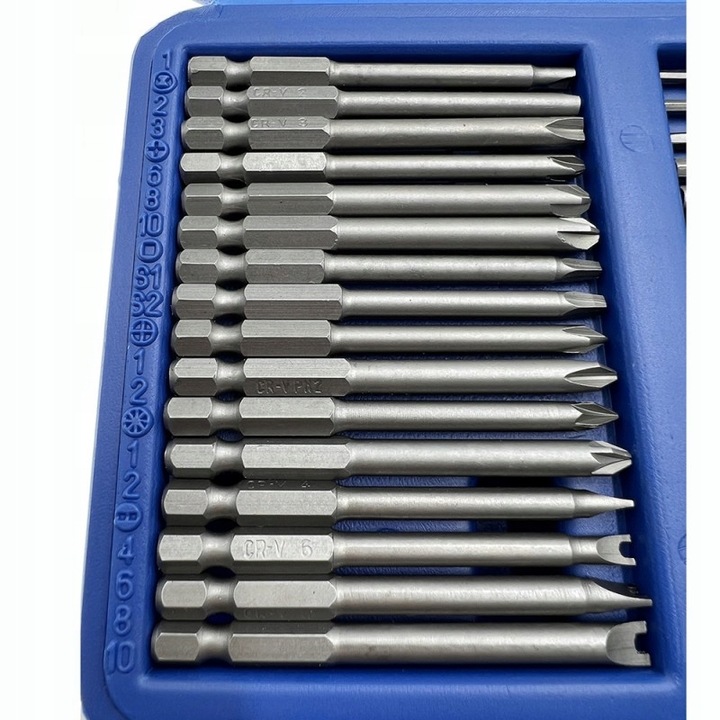 ZESTAW BITÓW DŁUGICH UDAROWYCH DO WKRĘTARKI BITY 75mm + UCHWYT 50EL