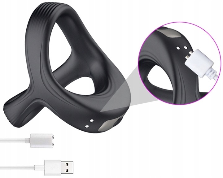 WIBRUJĄCY PIERŚCIEŃ RING NA PENISA I JĄDRA 10 FUNKCJI WIBRACJI COCK RING