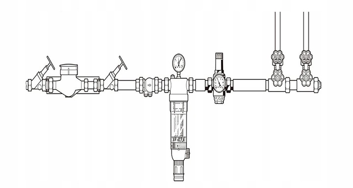 REDUKTOR CIŚNIENIA WODY MOSIĘŻNY 1" DN25 Z FILTREM I MANOMETREM 3/4