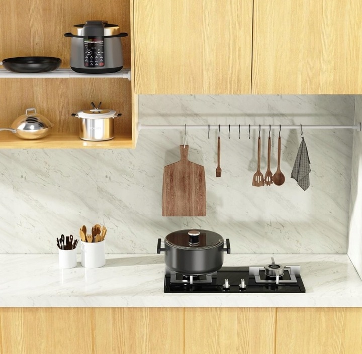 DRĄŻEK ROZPOROWY DO SZAFY PRALNI ZASŁON GARDEROBY REGULOWANY 50-80cm BIAŁY