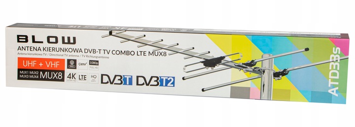 ANTENA KIERUNKOWA TV PASYWNA DVB-T2 4K MUX-8 ODBIÓR WSZYSTKICH KANAŁÓW