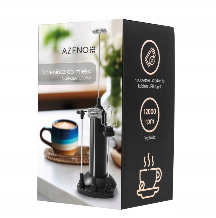 ELEKTRYCZNY SPIENIACZ DO MLEKA RĘCZNY 4W1 MINI UBIJACZKA DO MLEKA KAWY