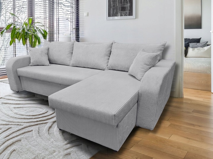 Narożnik rozkładany z funkcją spania - PALERMO sztruks, 2 pojemniki