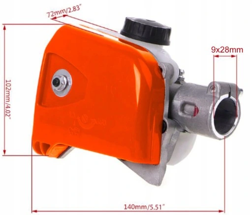 PRZYSTAWKA PIŁA ŁAŃCUCHOWA ADAPTER do KOSY SPALINOWEJ ŚREDNICA 28mm 9FREZÓW