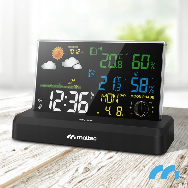 STACJA POGODOWA BEZPRZEWODOWA TERMOMETR BAROMETR CZUJNIK ZEWNĘTRZNY