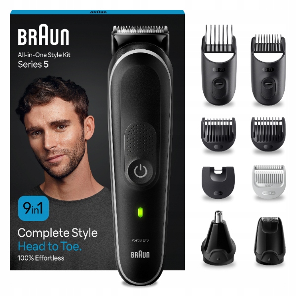 Braun Series 5 MGK5410, 9 w 1 Zestaw do brody, włosów, uszu trymer golarka