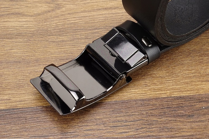 Klasyczny Czarny Męski pasek SKÓRZANY CZARNY 120cm