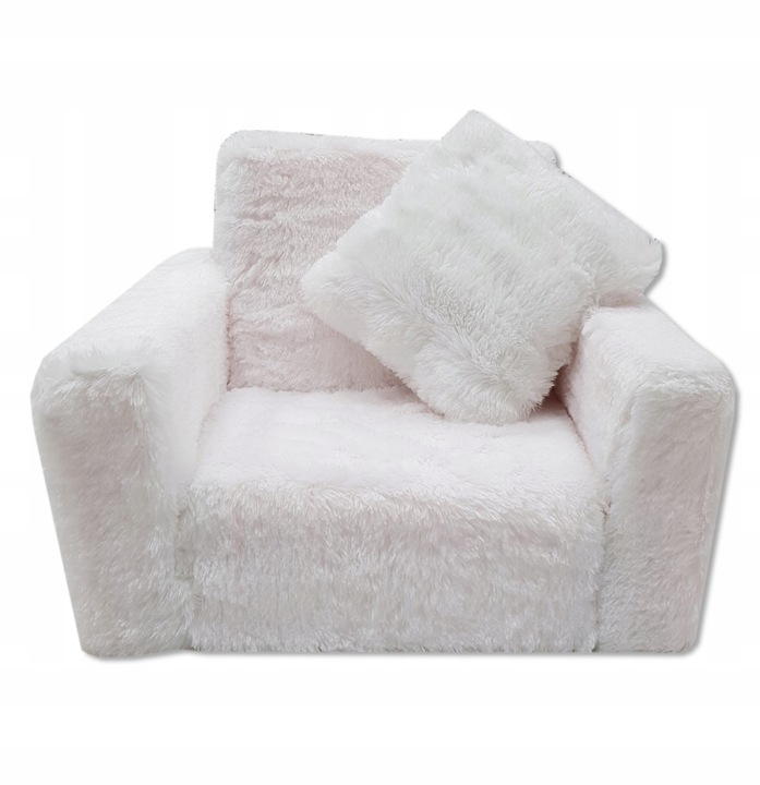 FOTELIK DLA DZIECI ROZKŁADANY FOTEL PLUSZOWY PUFA