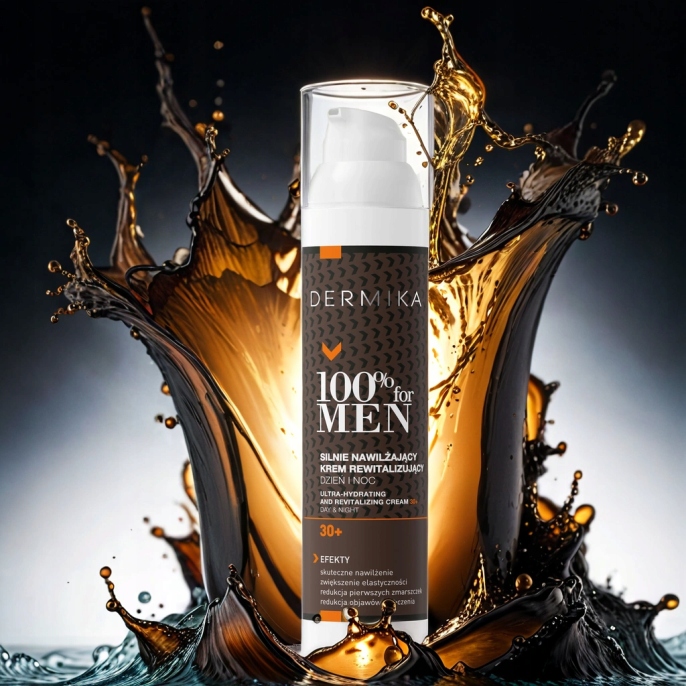 KREM DO TWARZY DLA MĘŻCZYZN 30+ DERMIKA 100% FOR MEN NAWILŻAJĄCY 100ML