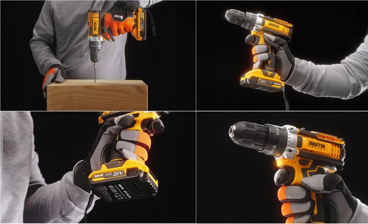 UDAROWA Wiertarka Wkrętarka AKUMULATOROWA WALIZKA 2xAKU 20V BITY