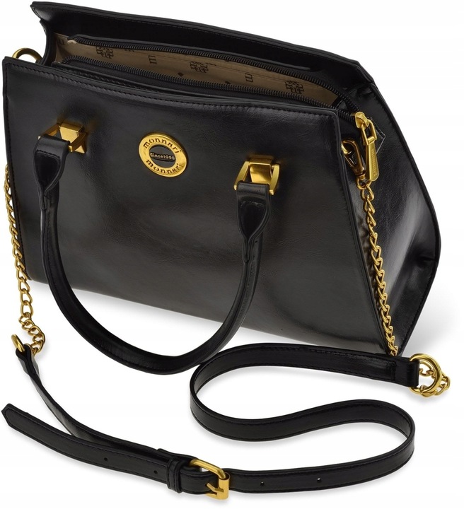 Monnari Kuferek Do Ręki Na Ramię Klasyczna Torba Torebka Damska Czarna