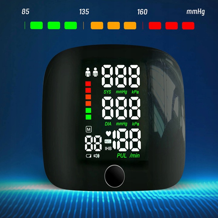 CIŚNIENIOMIERZ NADGARSTKOWY MÓWI ARYTMIA ELEKTRONICZNY ETUI AKUMULATOR