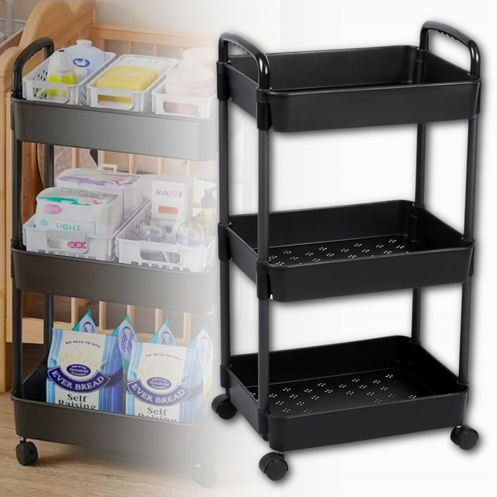 Wózek kuchenny STOLIK NA KÓŁKACH WÓZEK 3 POZIOMOWY BLOKADA KÓŁEK