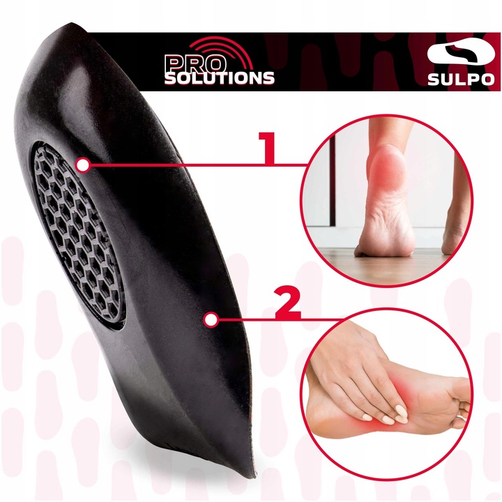 Amortyzujące podpiętki wkładki do butów na ostrogi piętowe ból pięt