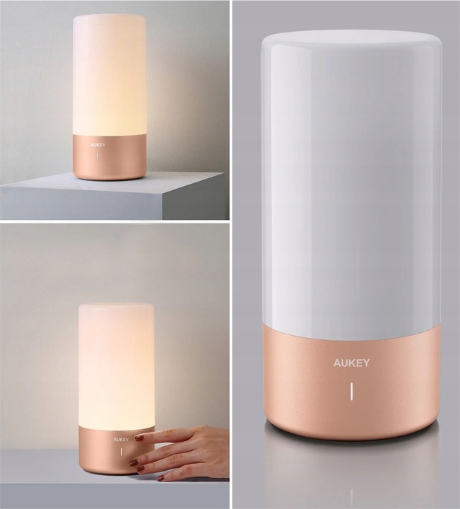 AUKEY LT-T6 Rose Gold LAMPKA NOCNA STOŁOWA RGB LED DOTYKOWA