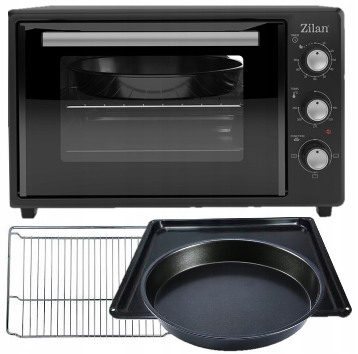 MINI PIEKARNIK ELEKTRYCZNY DOUBLE GLASS GRILL TIMER 35L 1800W